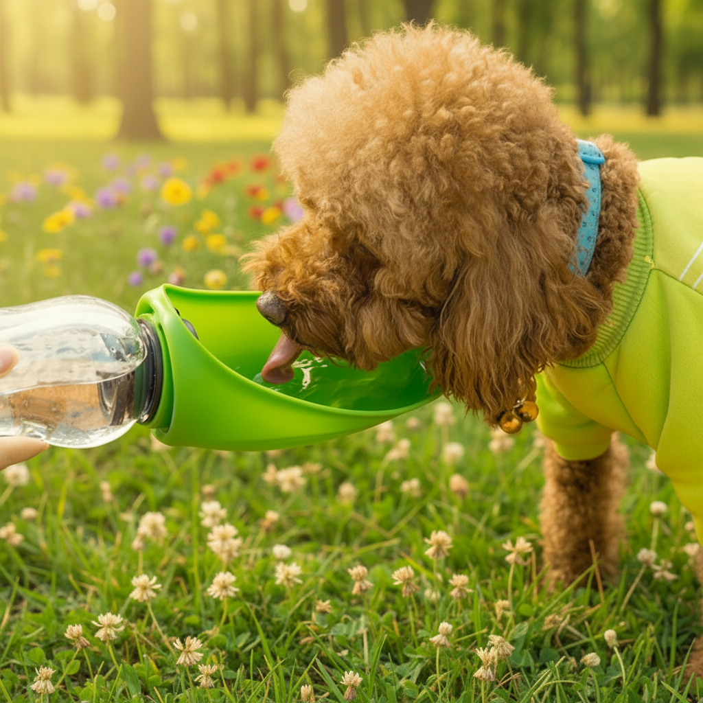 Portable Dog Water Bottle with Built-In Drinking Bowl