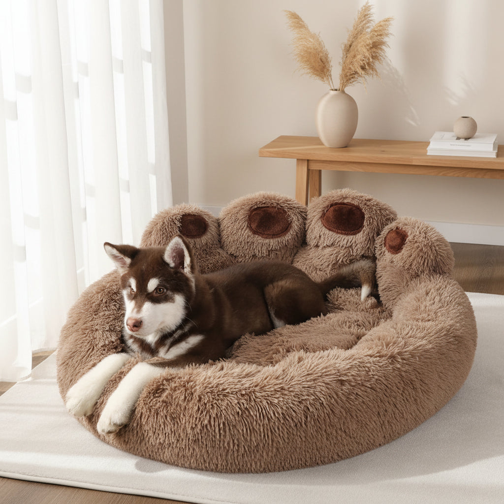 Fluffy Dog Bed Winter Warm Large Pet Products Small Sofa Baskets Pets Kennel Mat Puppy Cats Supplies Basket Blanket Accessories - BarkHaus